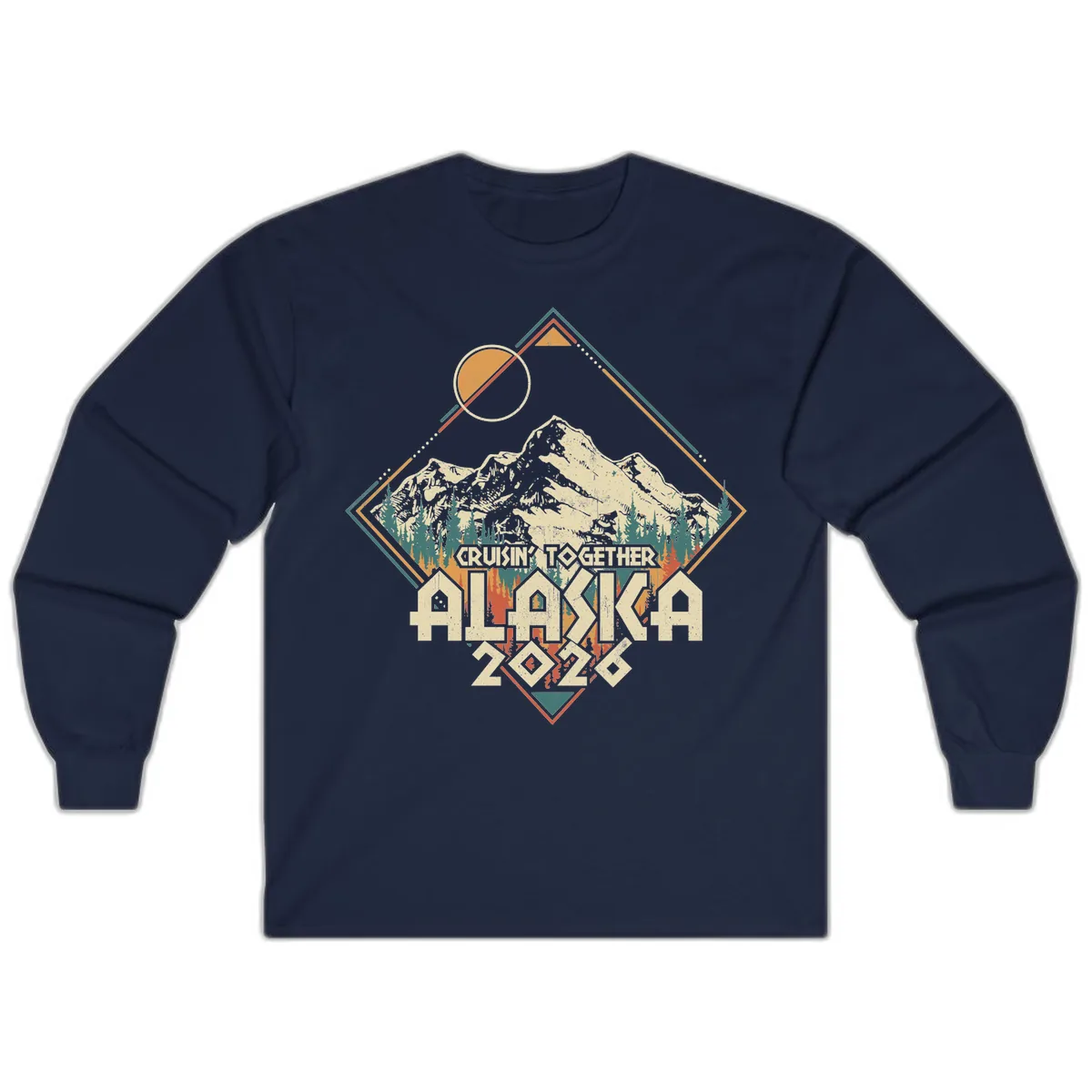 Cruisin' Together Alaska 2026 Mountain Frame Long Sleeve in Navy