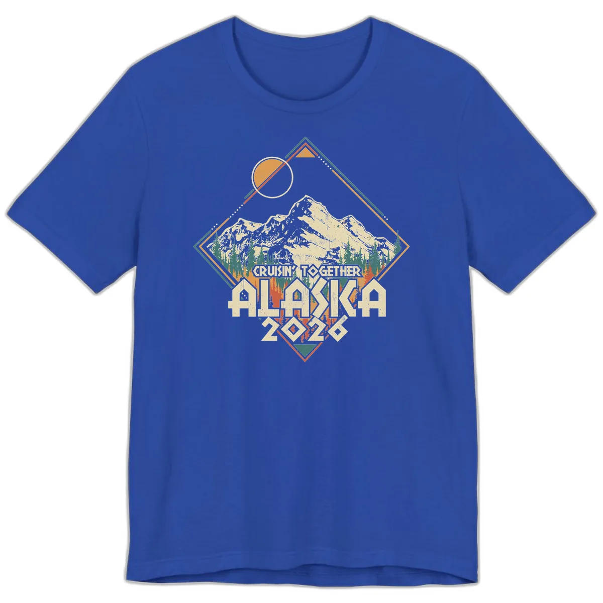 Cruisin' Together Alaska 2026 Mountain Frame Premium T-Shirt in True Royal