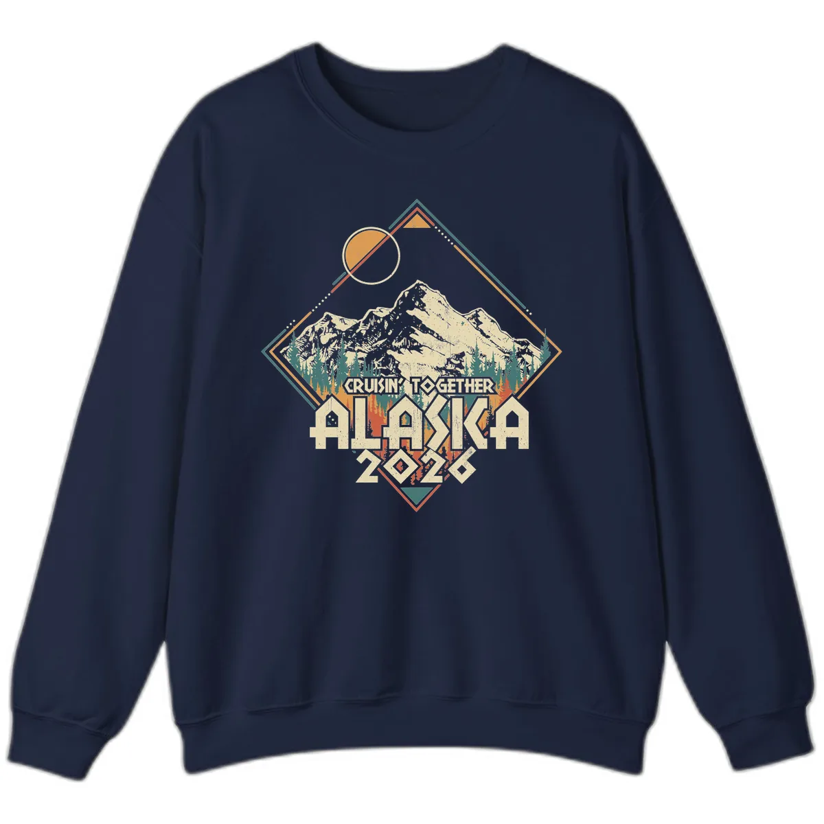 Cruisin' Together Alaska 2026 Mountain Frame Sweatshirt in Navy