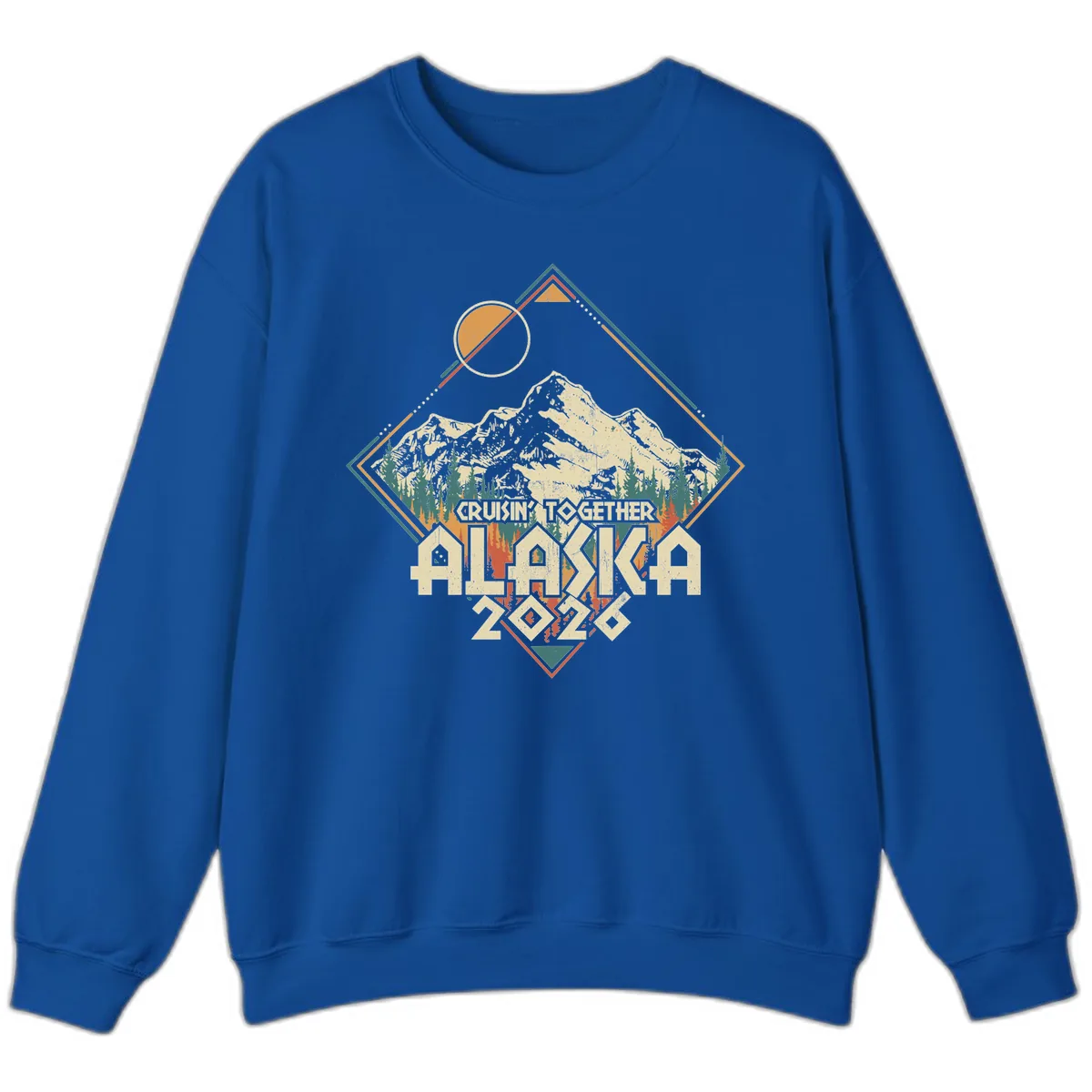 Cruisin' Together Alaska 2026 Mountain Frame Sweatshirt in Royal