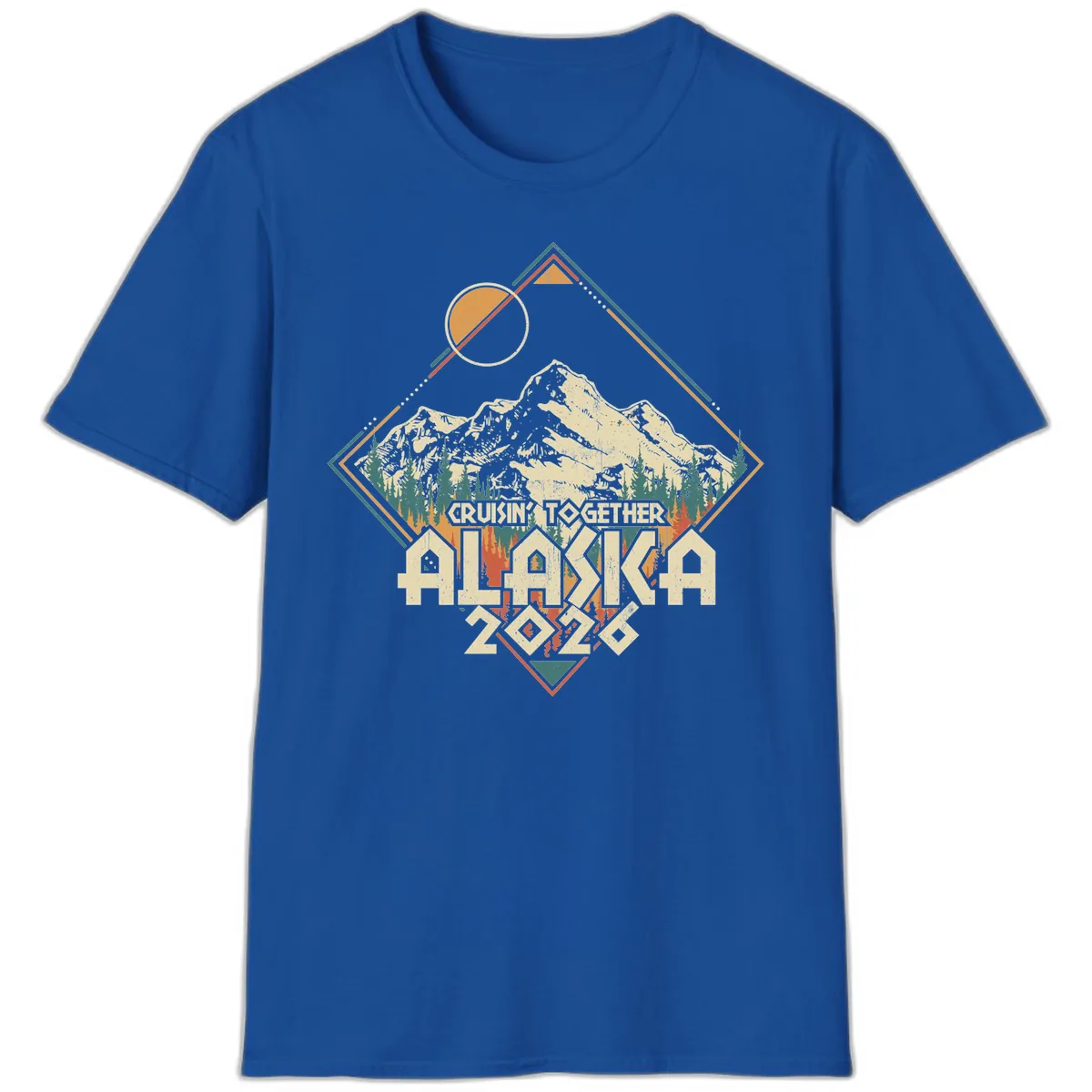 Cruisin' Together Alaska 2026 Mountain Frame T-Shirt in Royal