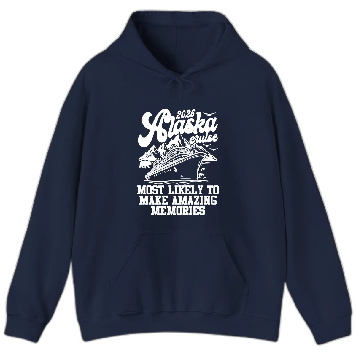 2026 Alaska Cruise Amazing Memories Hoodie in Navy
