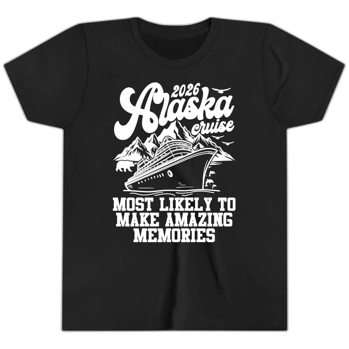 2026 Alaska Cruise Amazing Memories Youth T-Shirt in Black