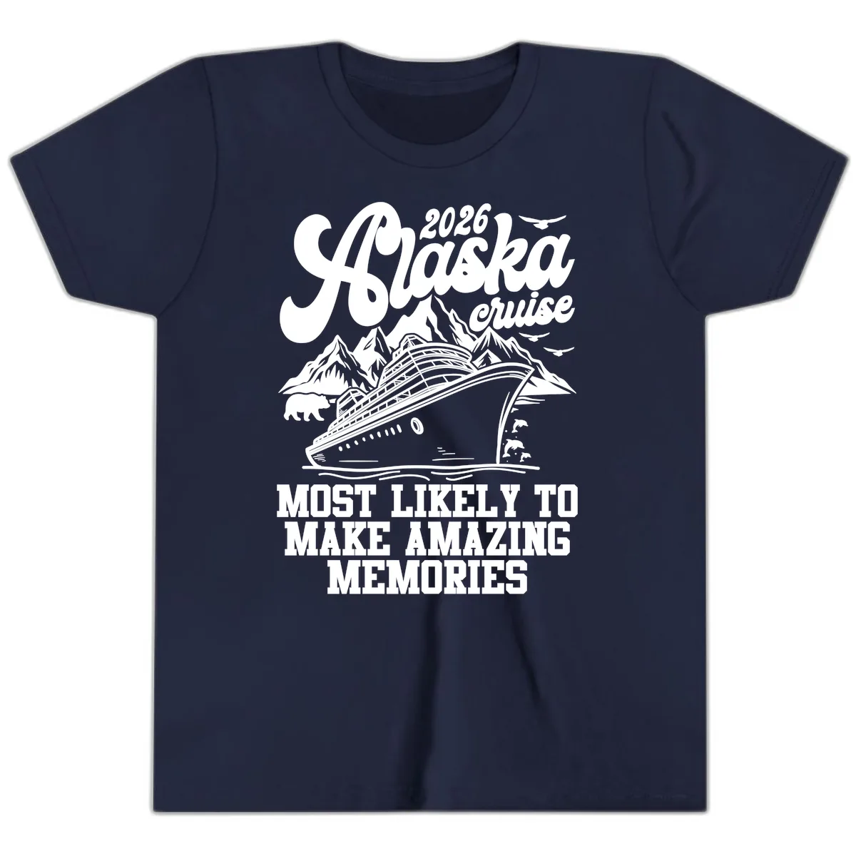 2026 Alaska Cruise Amazing Memories Youth T-Shirt in Navy
