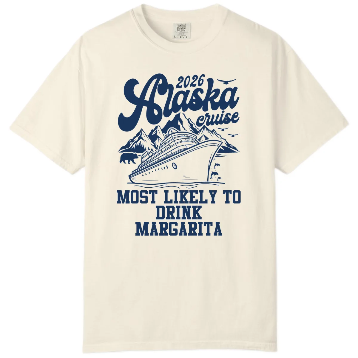 2026 Alaska Cruise Margarita Fan Comfort Color in Ivory