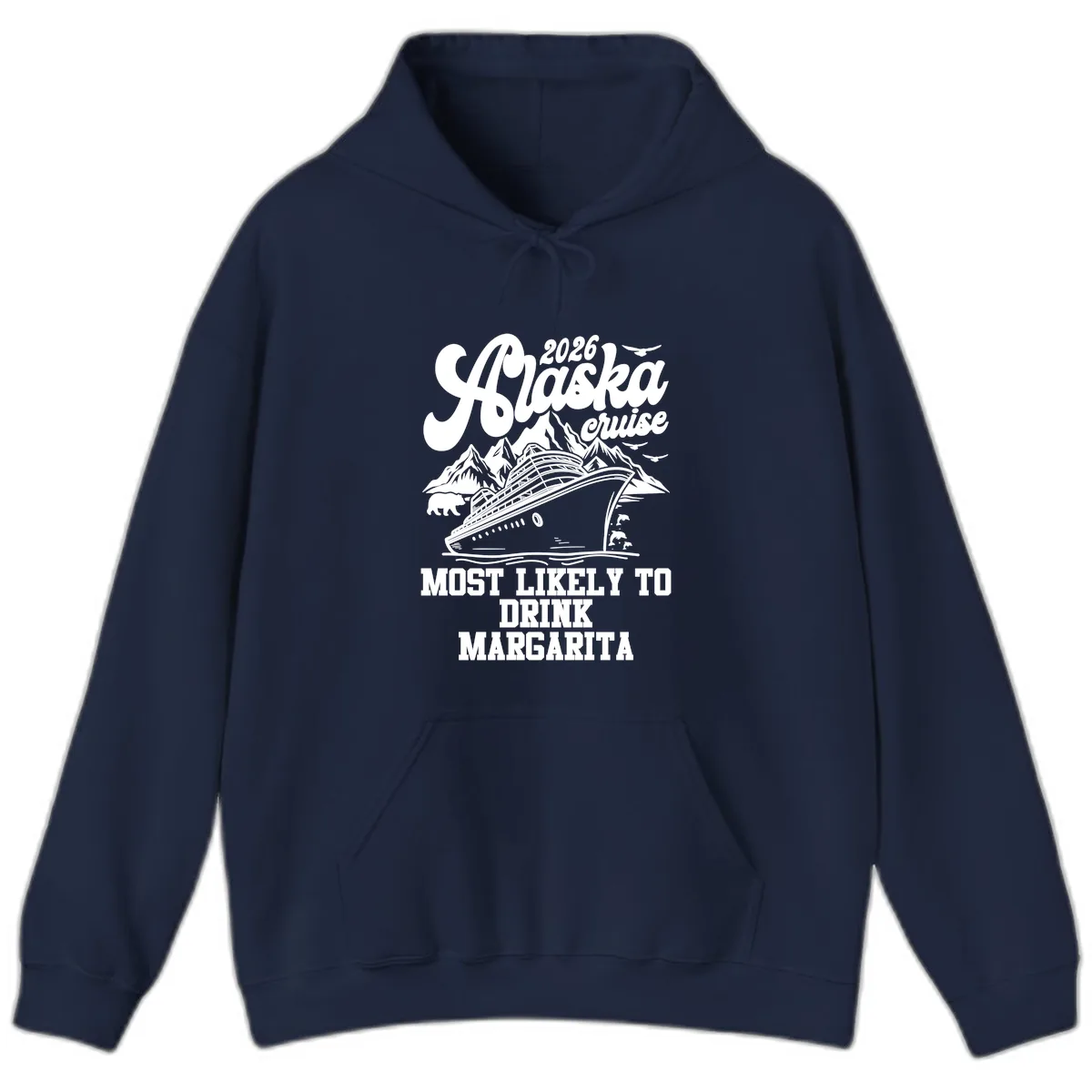 2026 Alaska Cruise Margarita Fan Hoodie in Navy