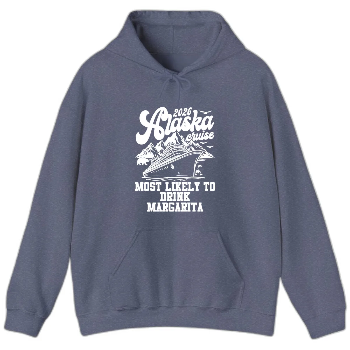 2026 Alaska Cruise Margarita Fan Hoodie in Heather Navy
