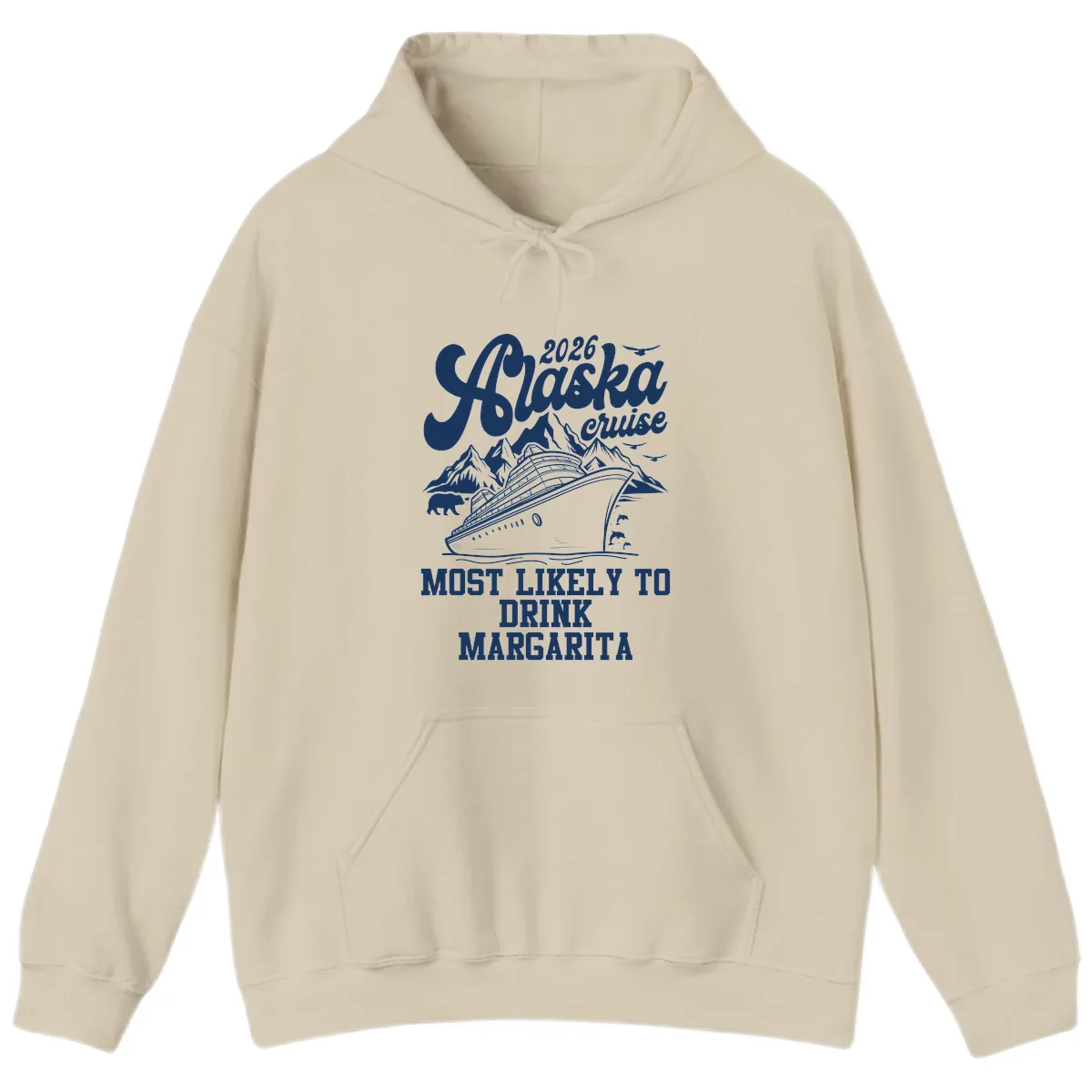2026 Alaska Cruise Margarita Fan Hoodie in Sand