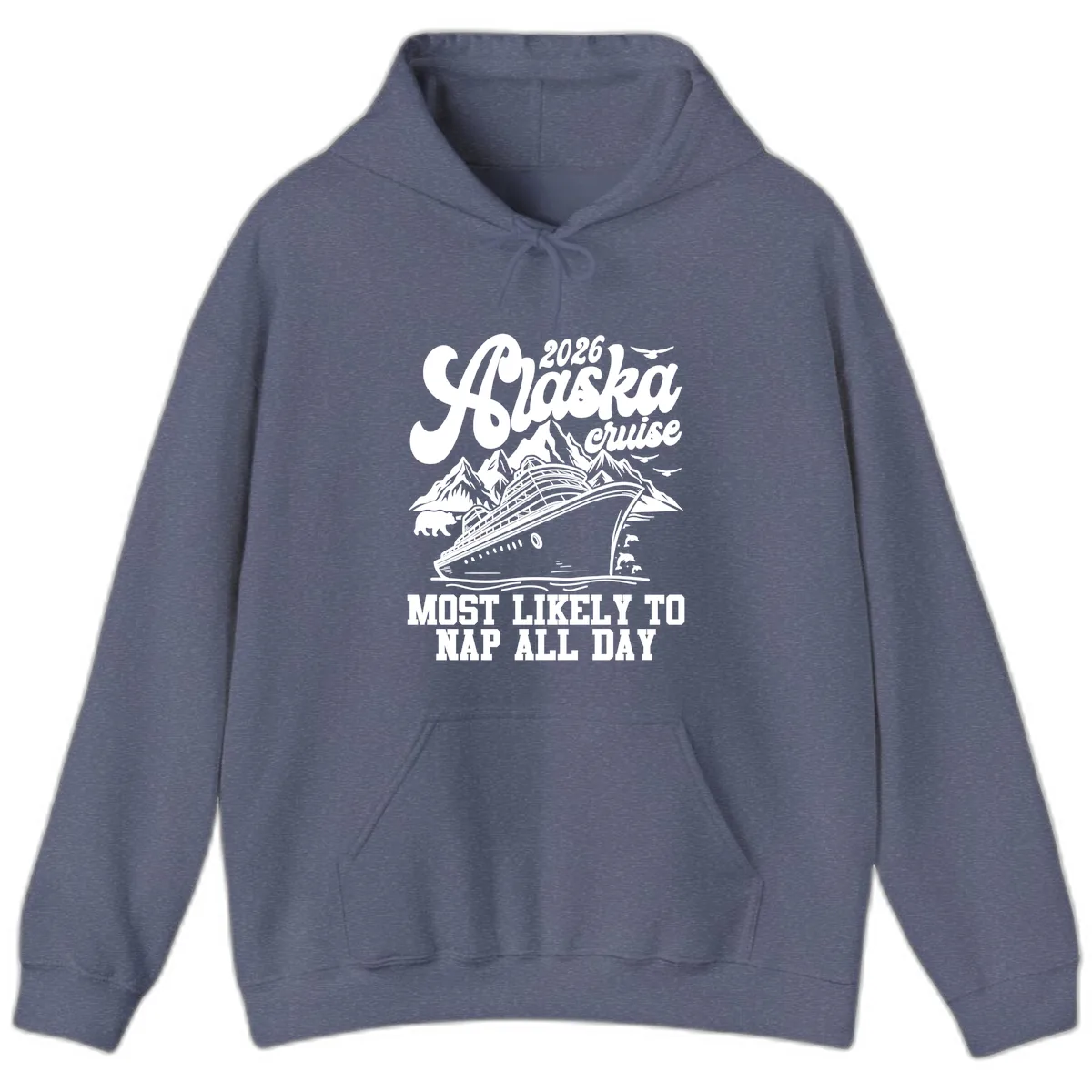 2026 Alaska Cruise Nap Day Scenic Hoodie in Heather Navy