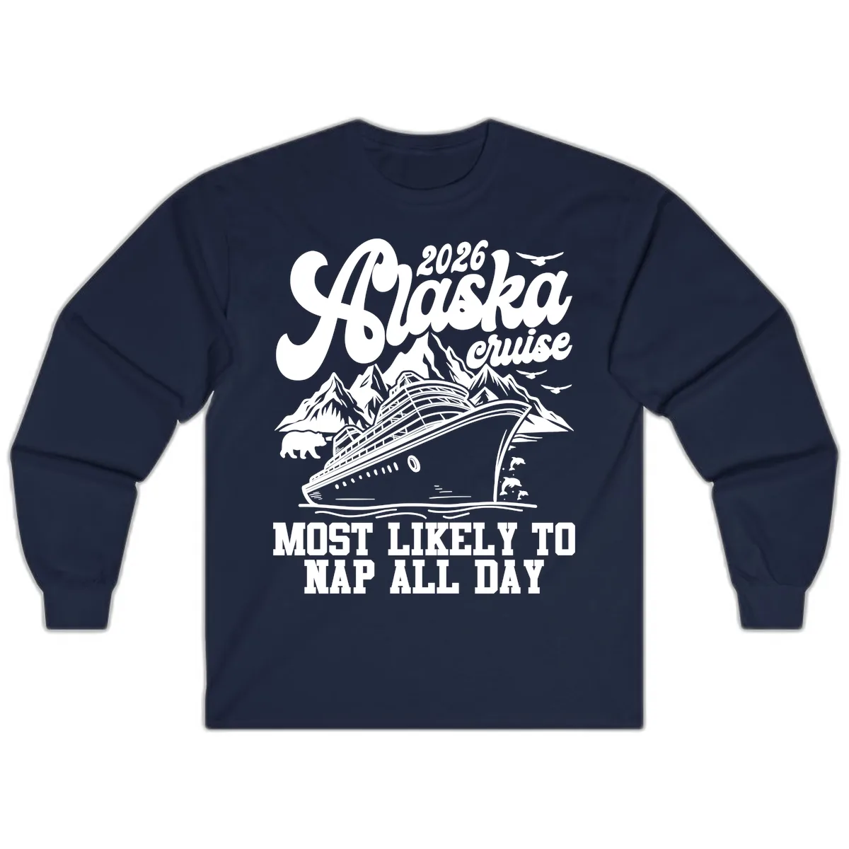 2026 Alaska Cruise Nap Day Scenic Long Sleeve in Navy