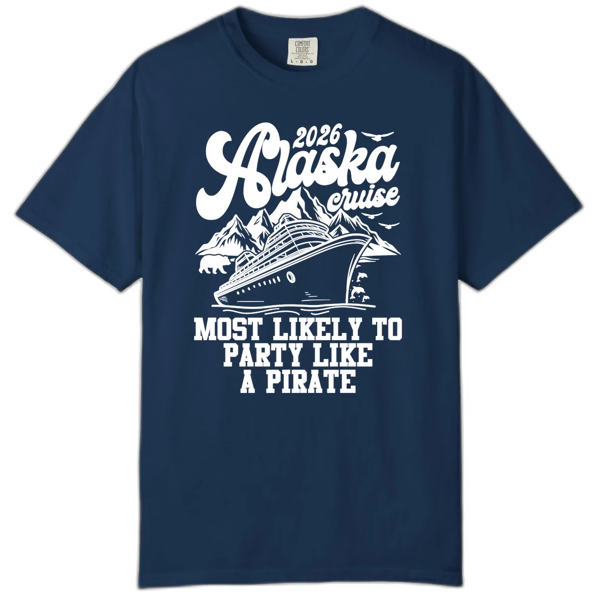 2026 Alaska Cruise Pirate Party Comfort Color in Navy