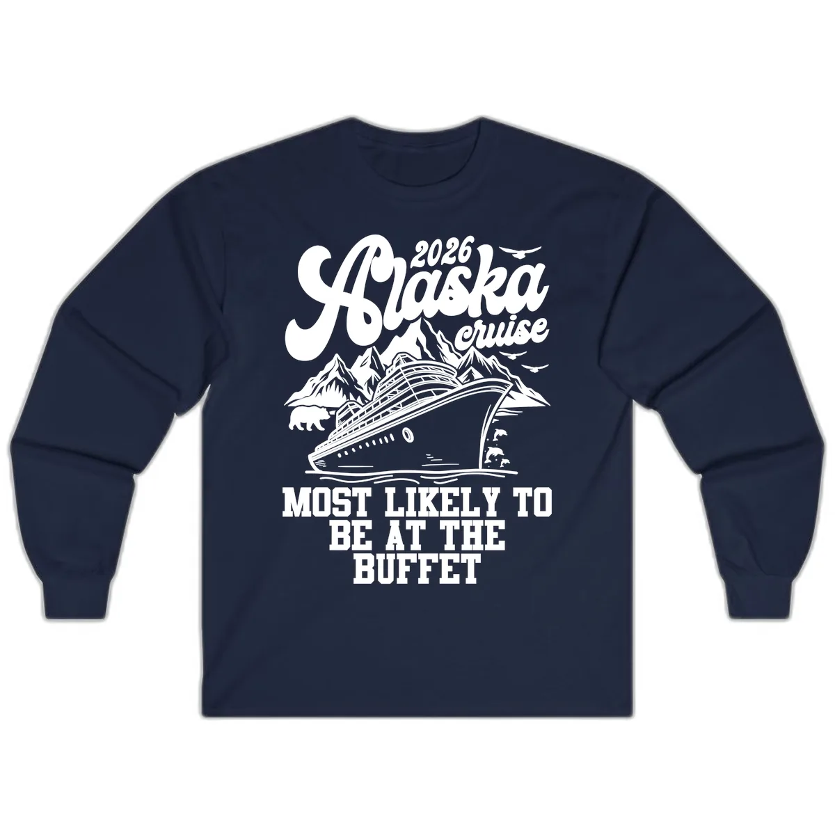 2026 Alaska Cruise Buffet Enthusiast Long Sleeve in Navy