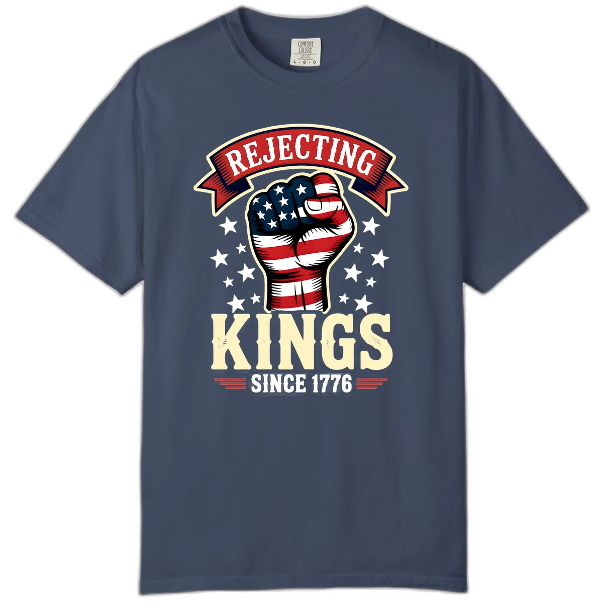 Rejecting Kings Since 1776 American Fist Comfort Color in Midnight