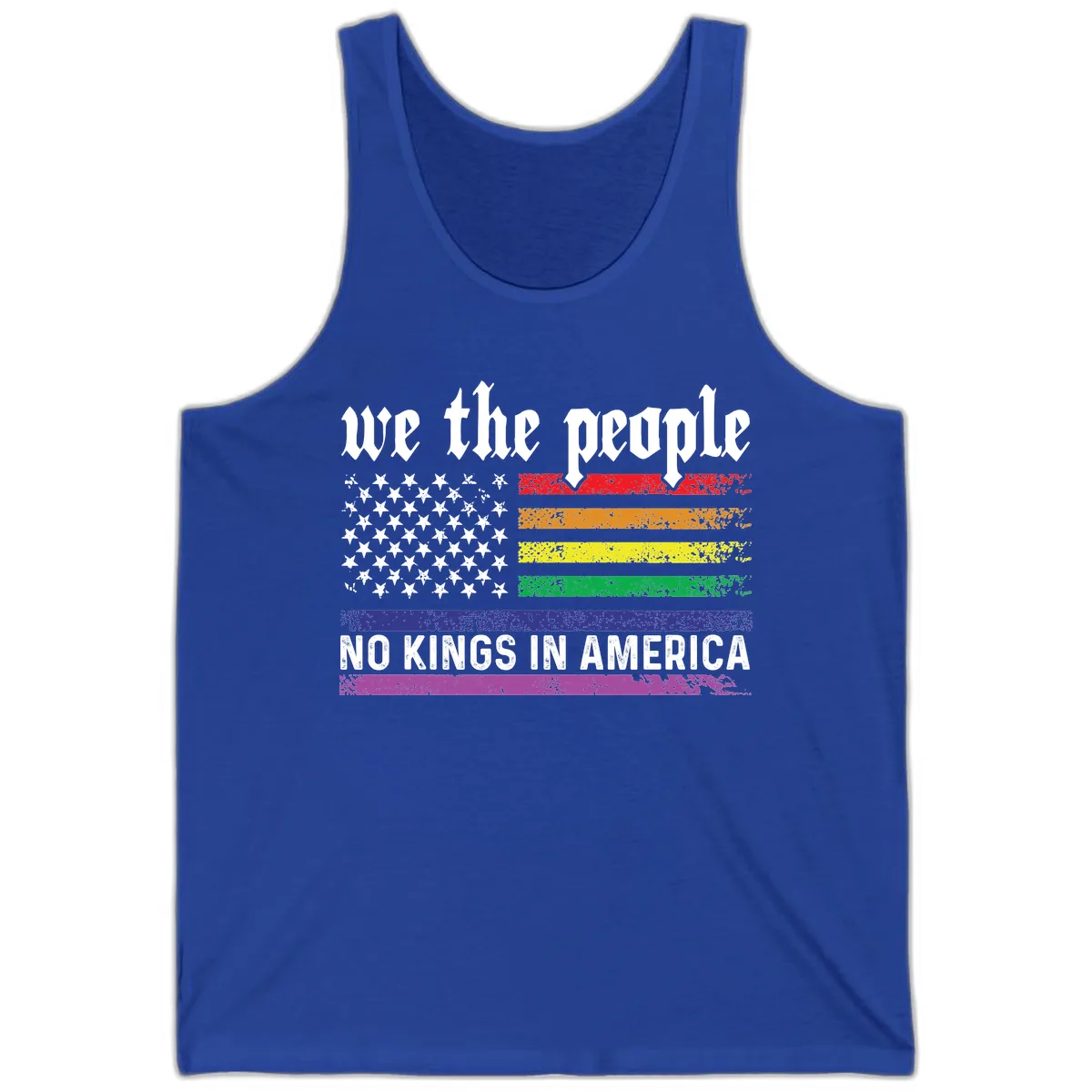 We The People No Kings Rainbow Flag Tank in True Royal