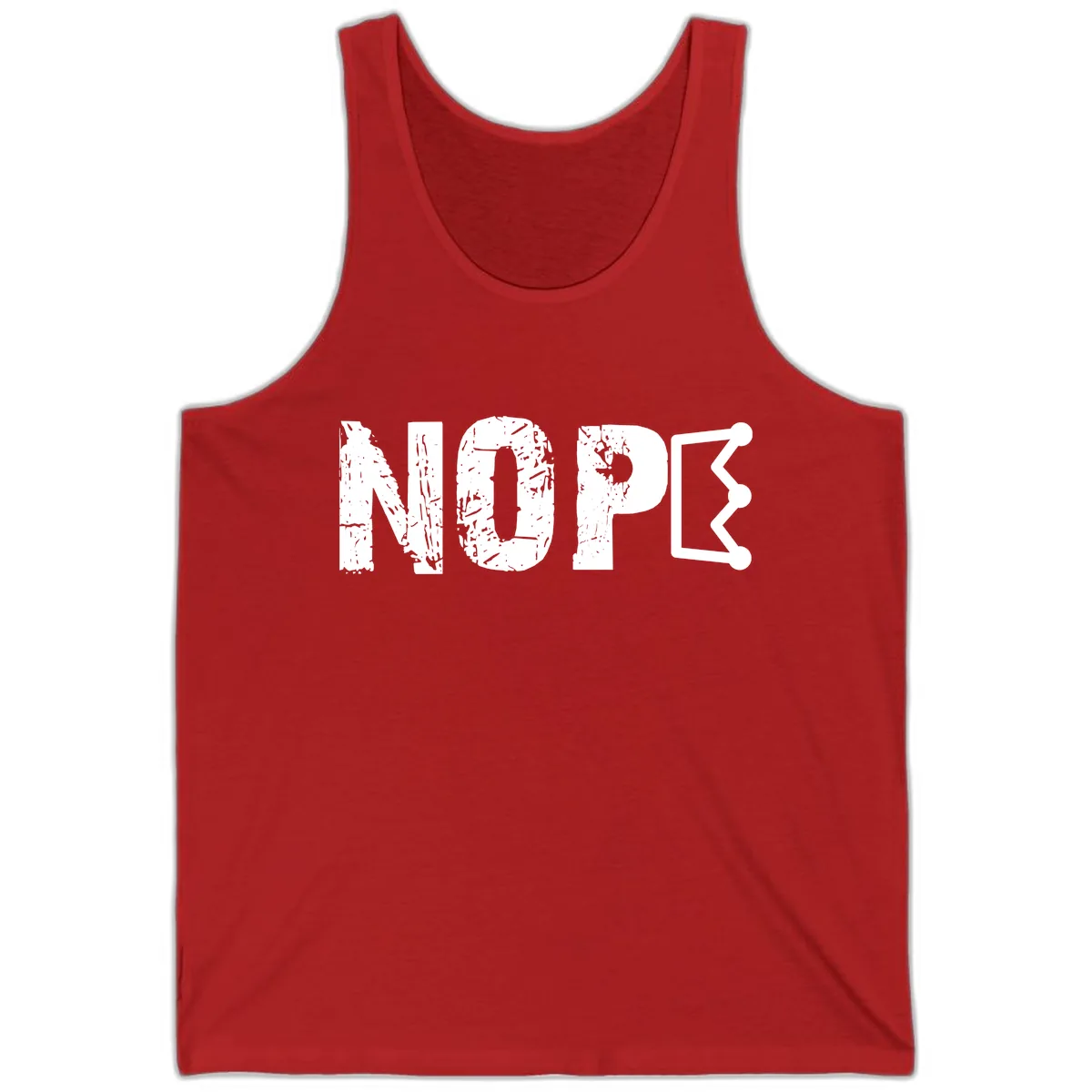 Nope Distressed Text With Crown Graphic Tank in Red