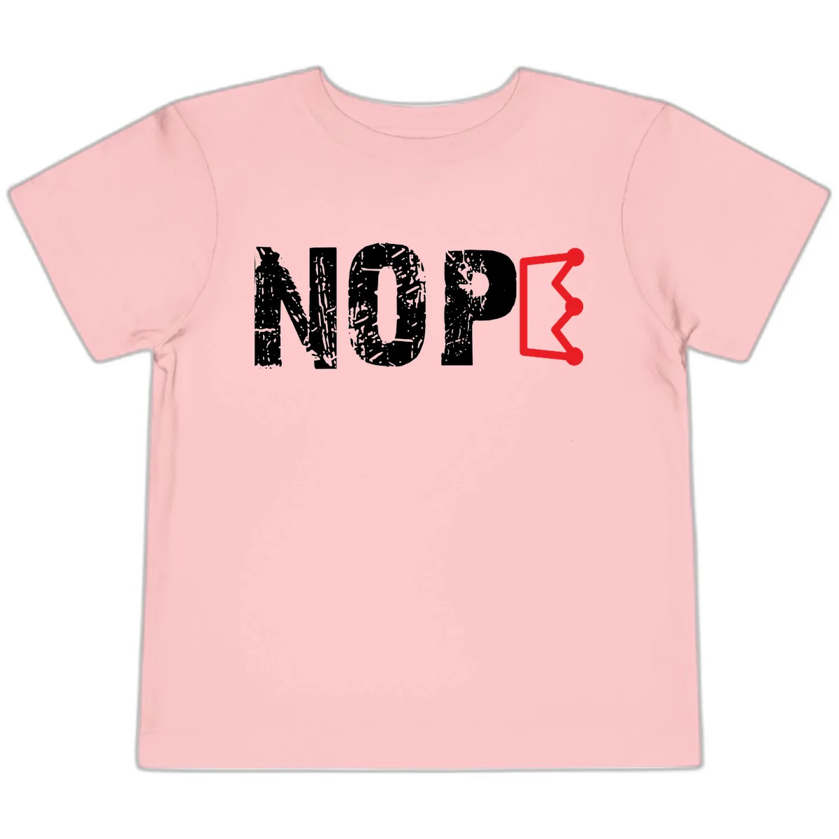Nope Distressed Text With Crown Graphic Toddler T-Shirt in Pink
