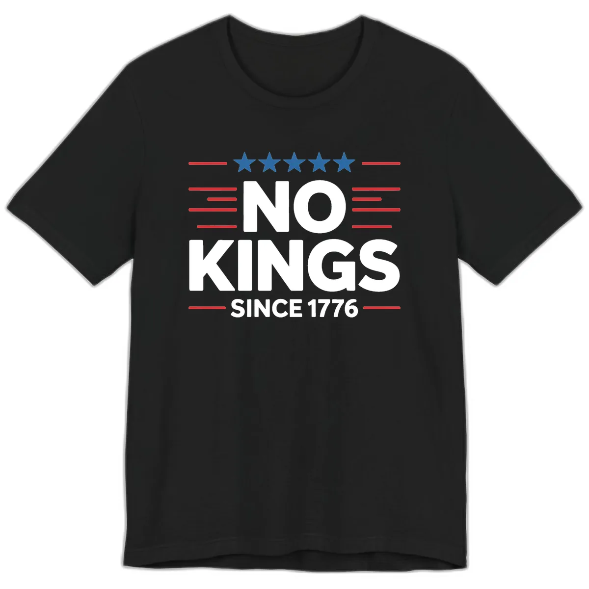 No Kings Since 1776 Patriotic Stars and Stripes Premium T-Shirt in Black