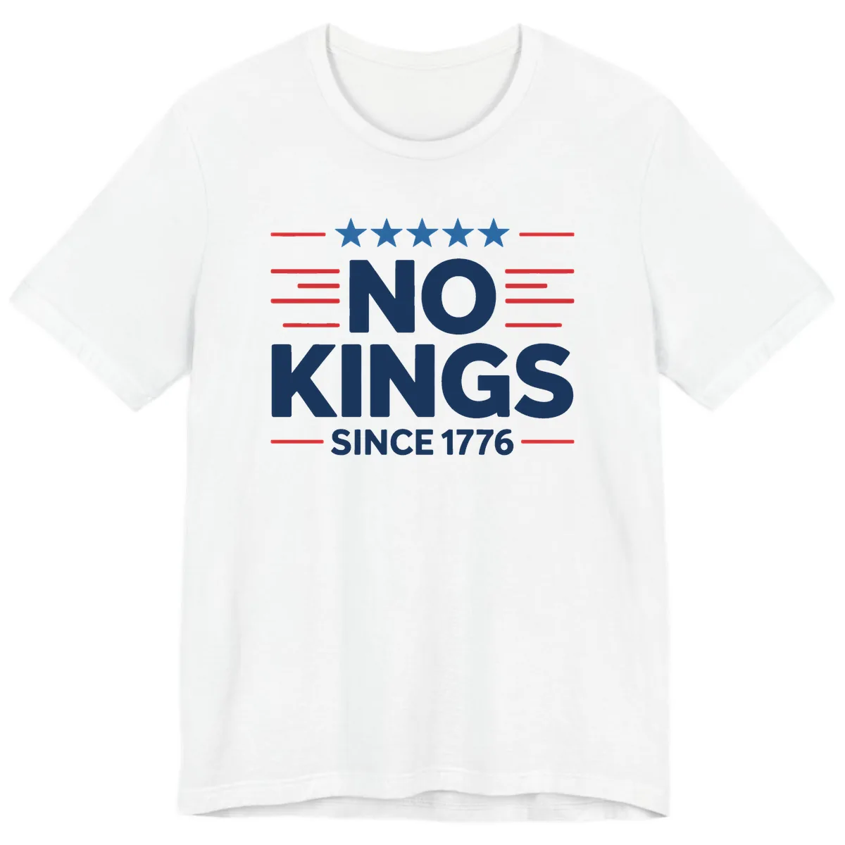 No Kings Since 1776 Patriotic Stars and Stripes Premium T-Shirt in White