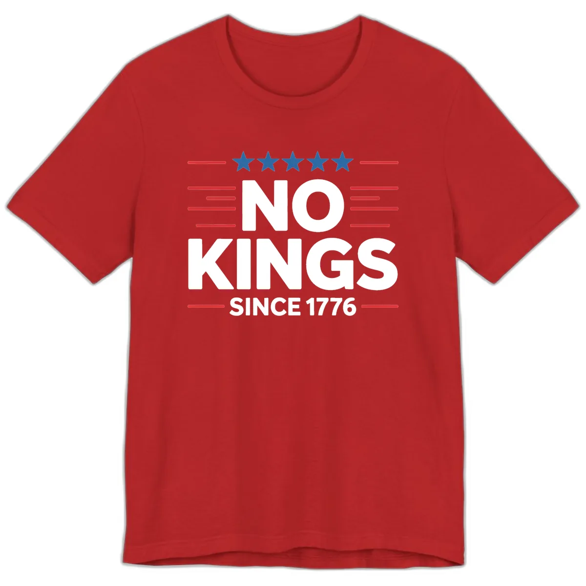 No Kings Since 1776 Patriotic Stars and Stripes Premium T-Shirt in Red