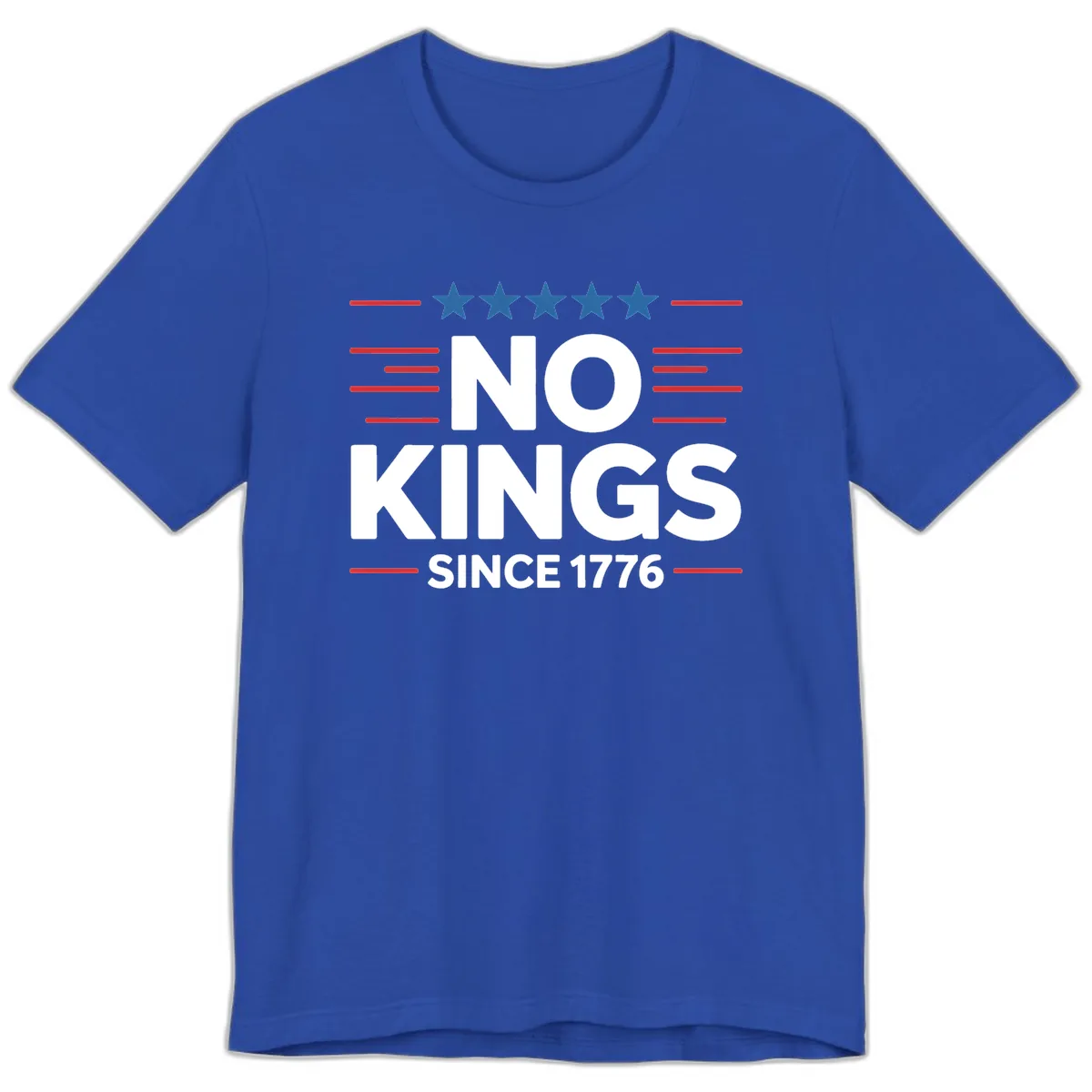 No Kings Since 1776 Patriotic Stars and Stripes Premium T-Shirt in True Royal