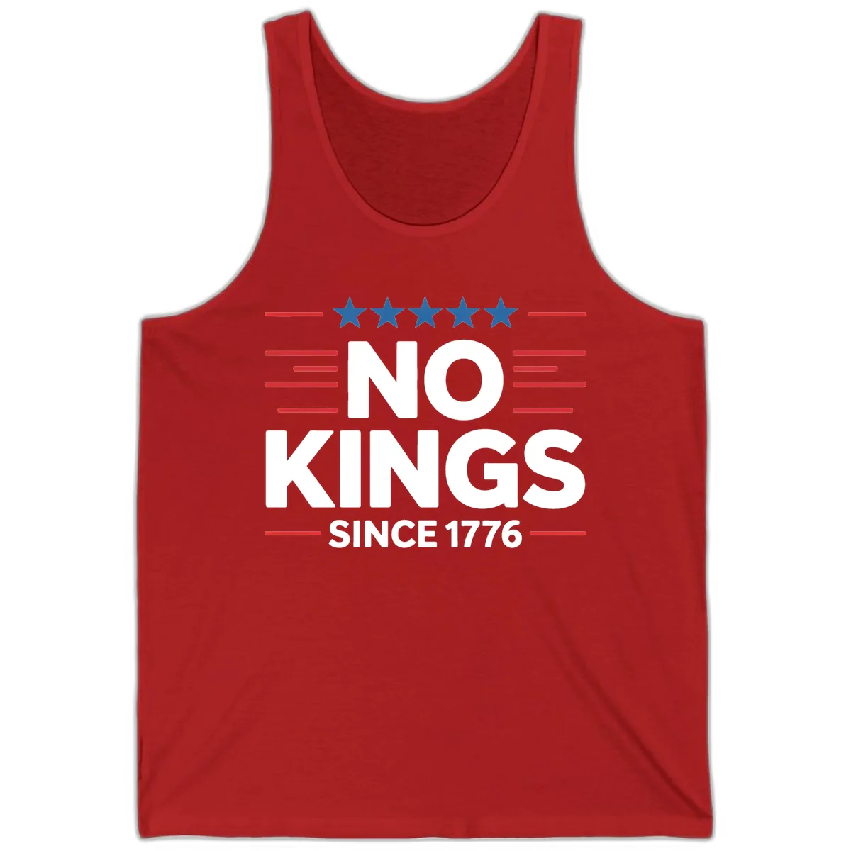 No Kings Since 1776 Patriotic Stars and Stripes Tank in Red