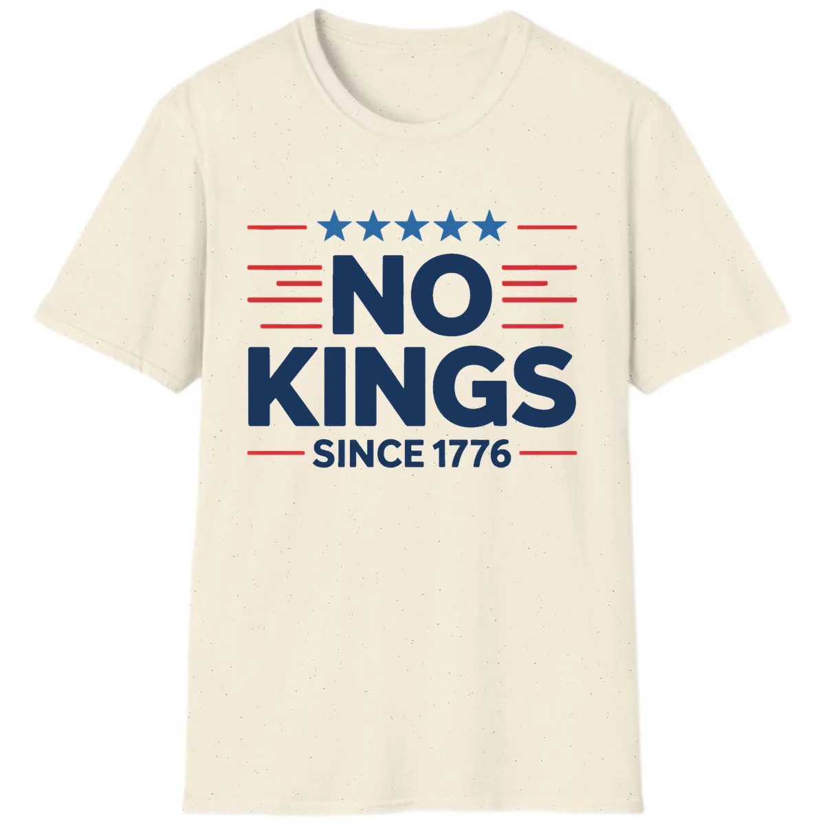 No Kings Since 1776 Patriotic Stars and Stripes T-Shirt in Natural