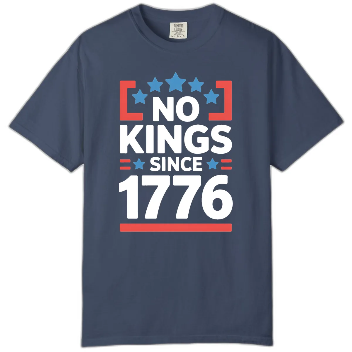No Kings Since 1776 Patriotic Stars Design Comfort Color in Midnight