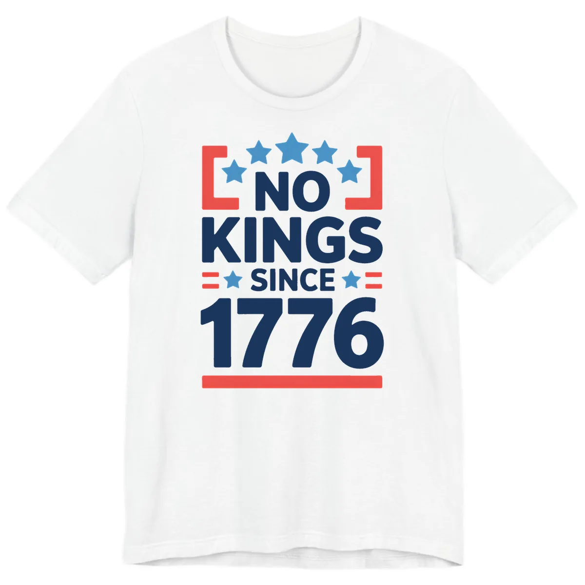 No Kings Since 1776 Patriotic Stars Design Premium T-Shirt in White
