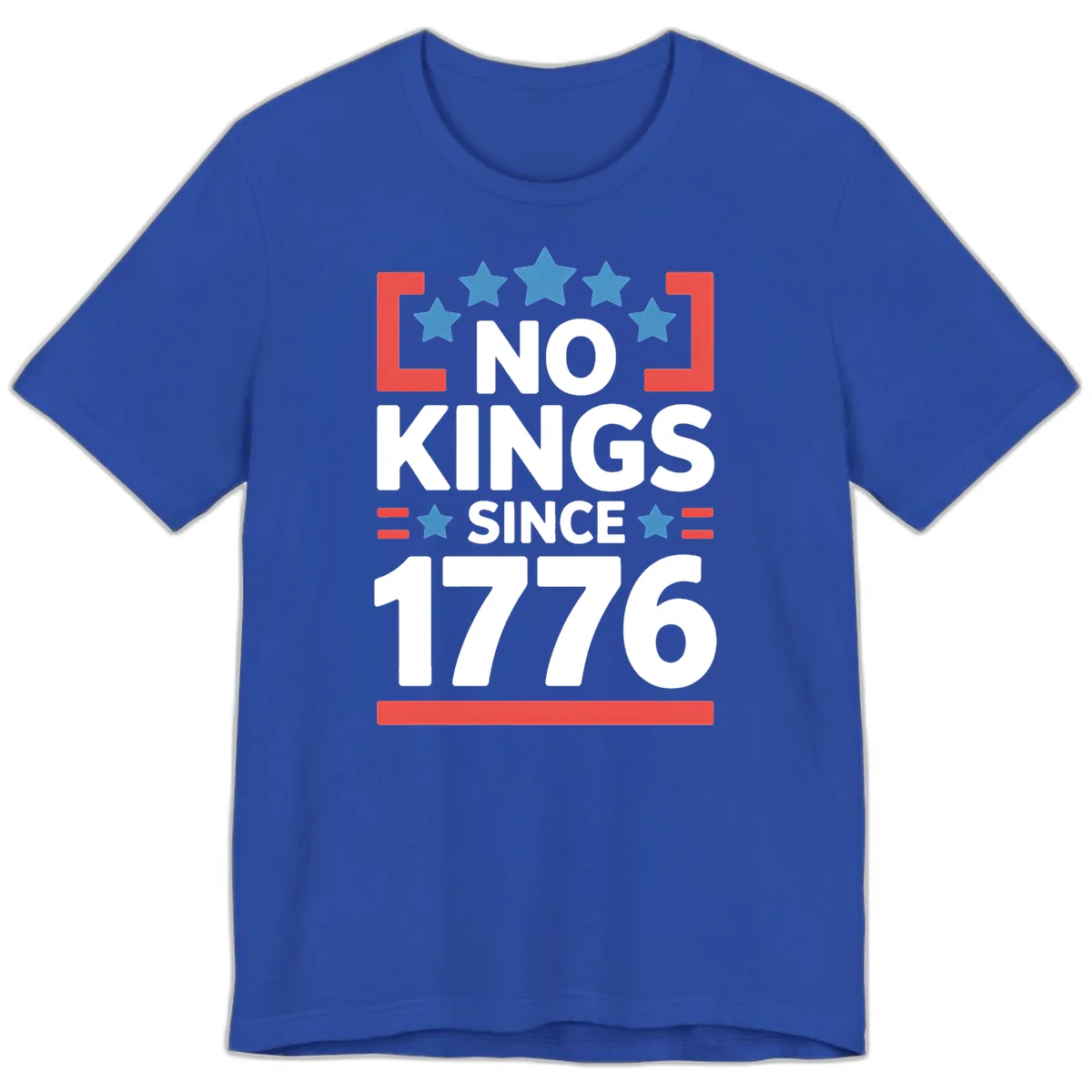No Kings Since 1776 Patriotic Stars Design Premium T-Shirt in True Royal