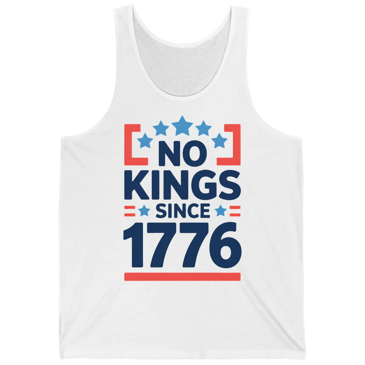 No Kings Since 1776 Patriotic Stars Design Tank in White