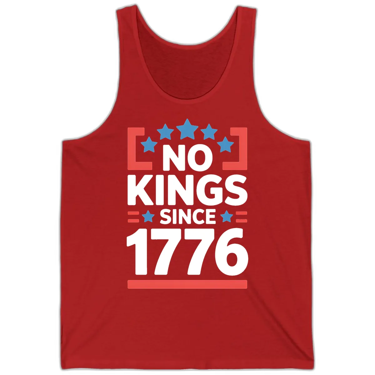 No Kings Since 1776 Patriotic Stars Design Tank in Red