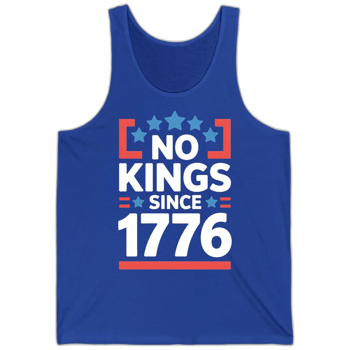 No Kings Since 1776 Patriotic Stars Design Tank in True Royal