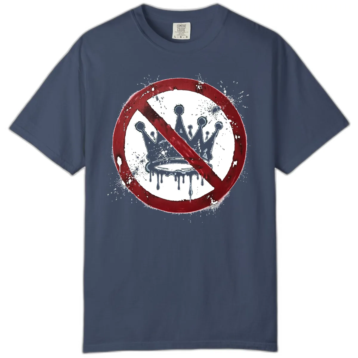 No Crown Anti-Monarchy Protest Symbol Art Comfort Color in Midnight