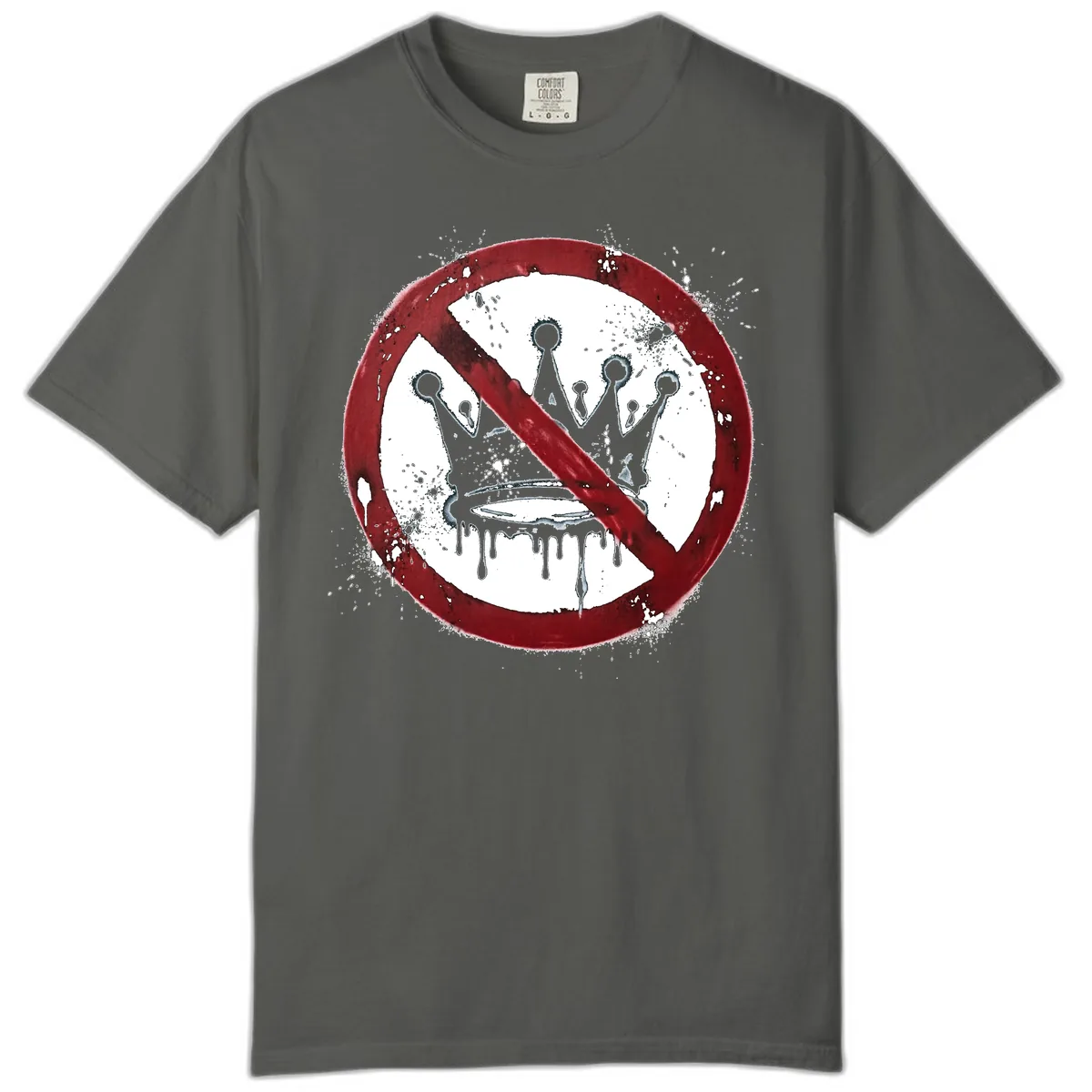 No Crown Anti-Monarchy Protest Symbol Art Comfort Color in Pepper