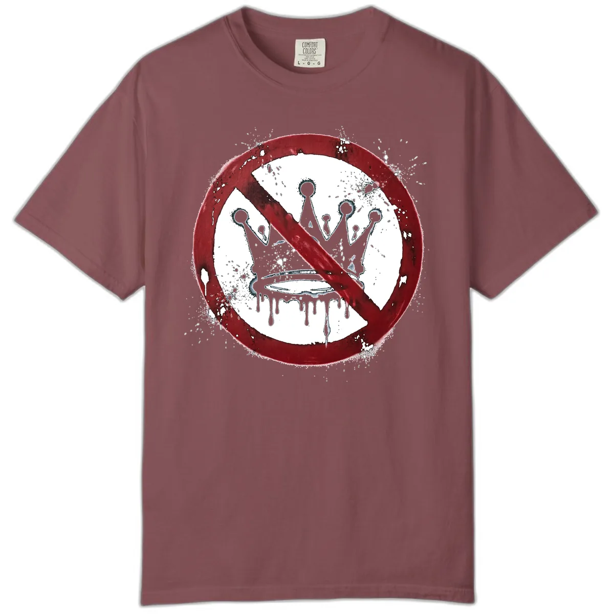 No Crown Anti-Monarchy Protest Symbol Art Comfort Color in Brick