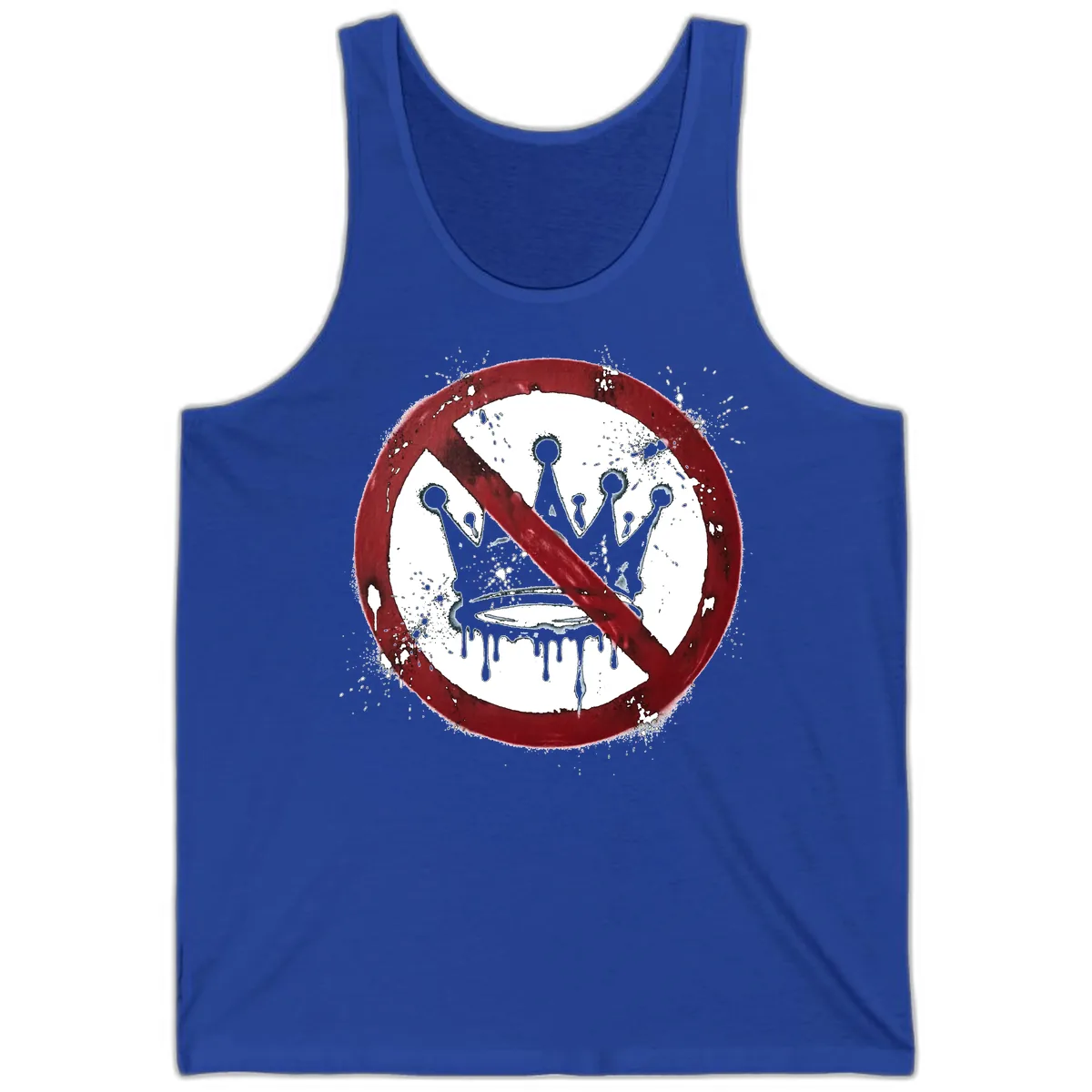 No Crown Anti-Monarchy Protest Symbol Art Tank in True Royal