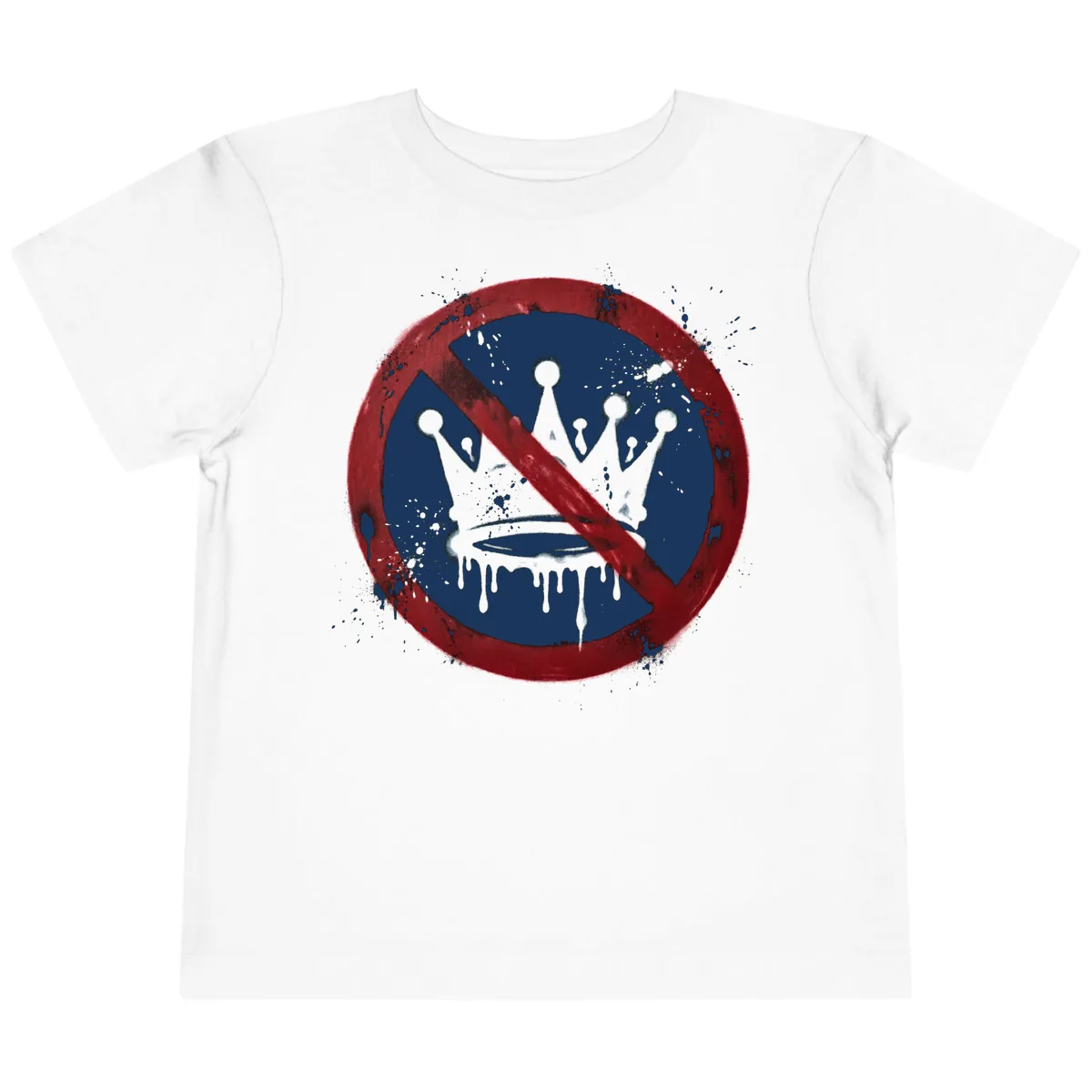 No Crown Anti-Monarchy Protest Symbol Art Toddler T-Shirt in White