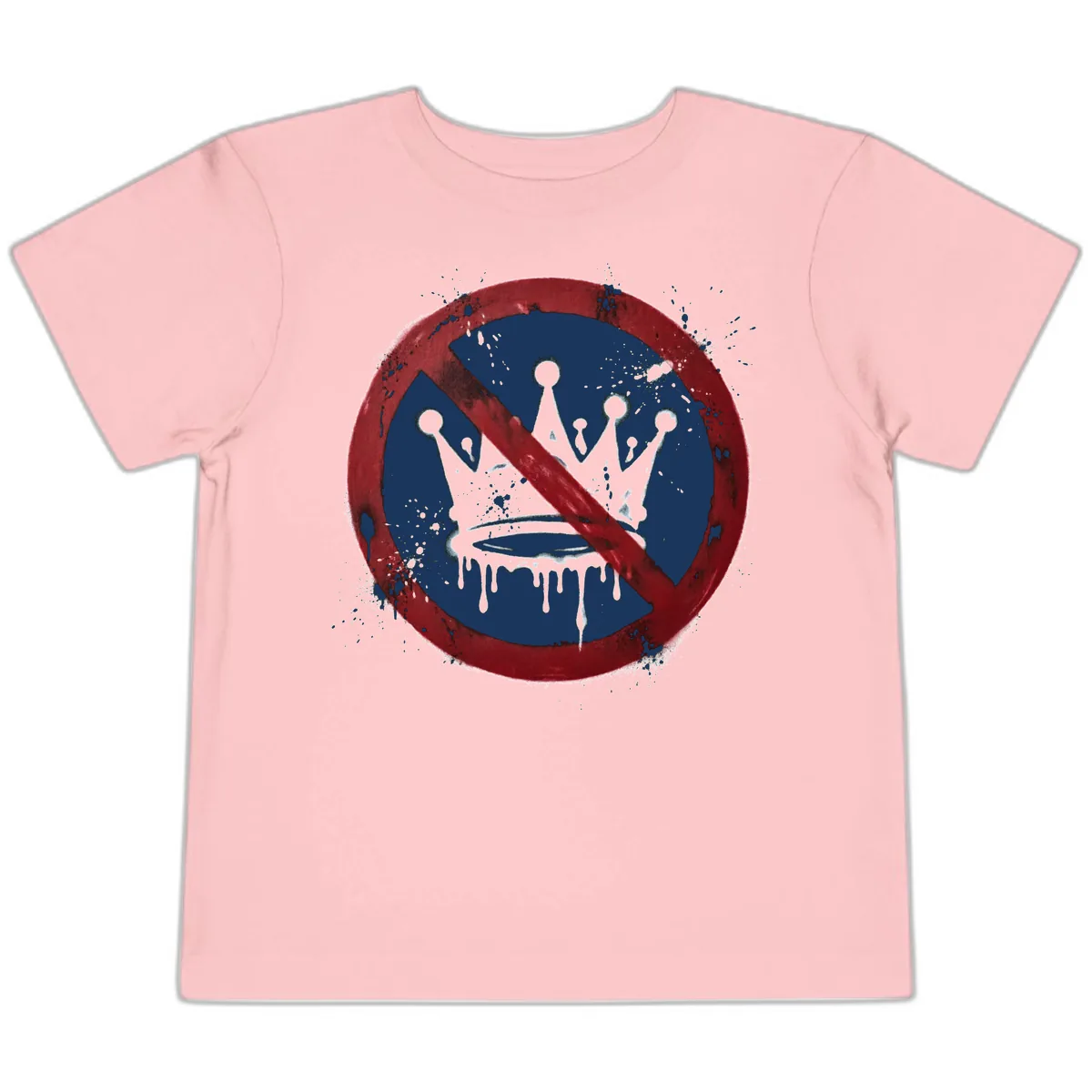 No Crown Anti-Monarchy Protest Symbol Art Toddler T-Shirt in Pink