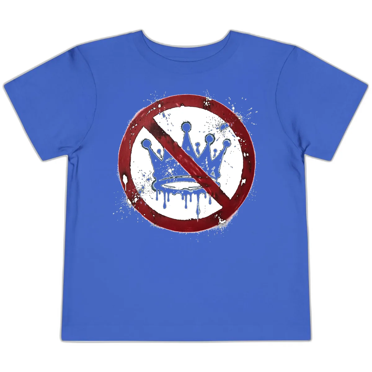 No Crown Anti-Monarchy Protest Symbol Art Toddler T-Shirt in True Royal
