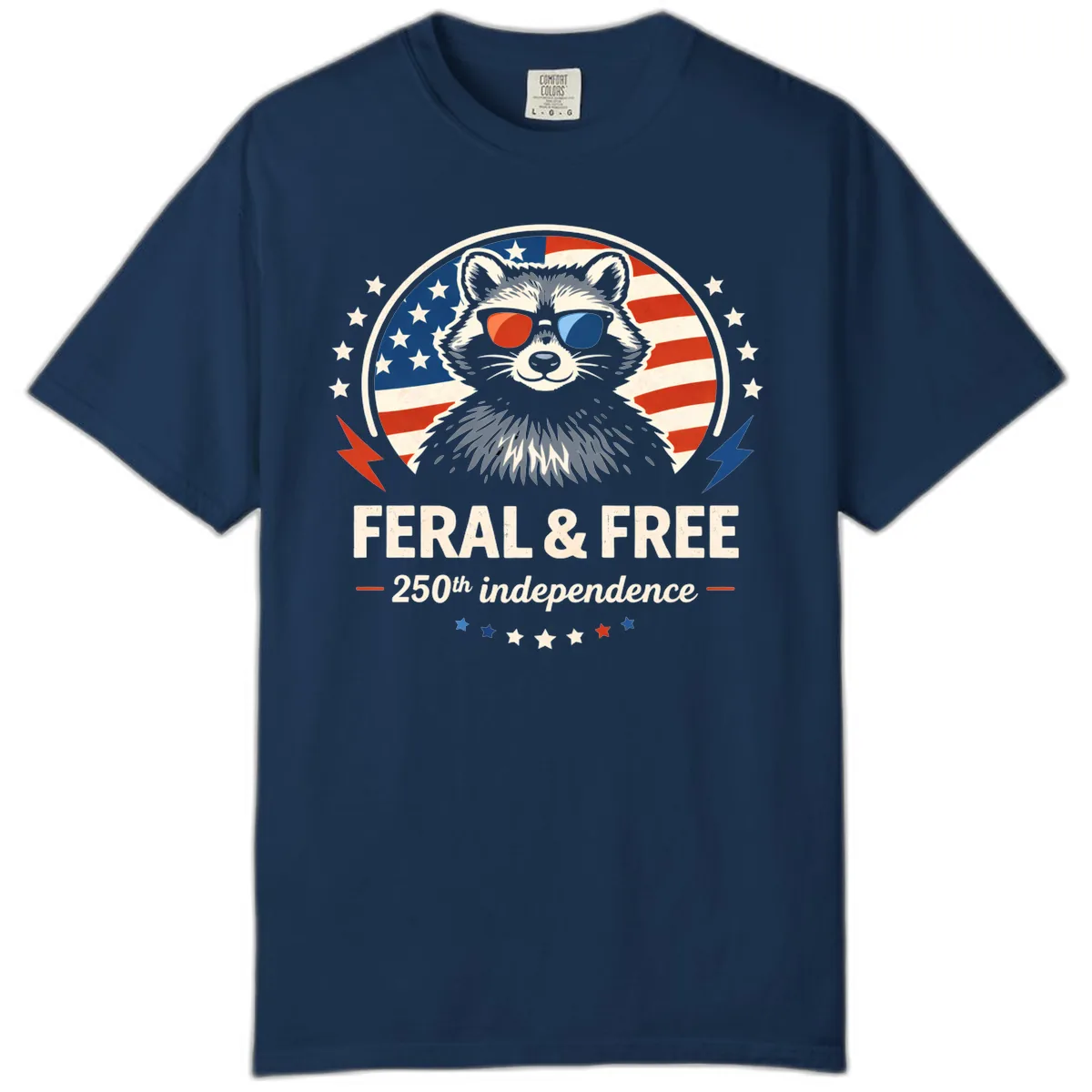 Feral & Free Raccoon 250th Independence Comfort Color in Navy