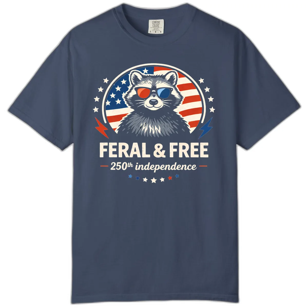 Feral & Free Raccoon 250th Independence Comfort Color in Midnight