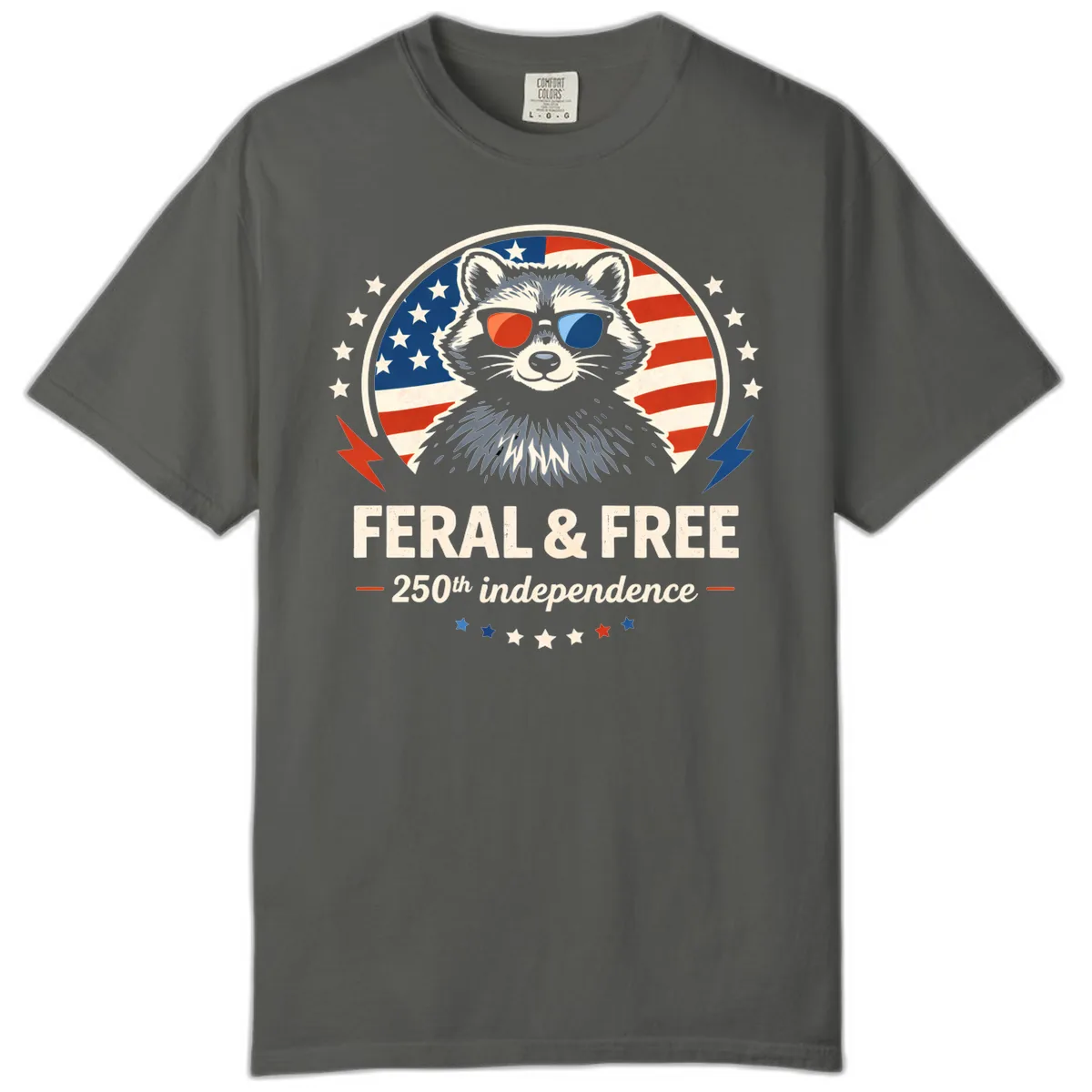 Feral & Free Raccoon 250th Independence Comfort Color in Pepper