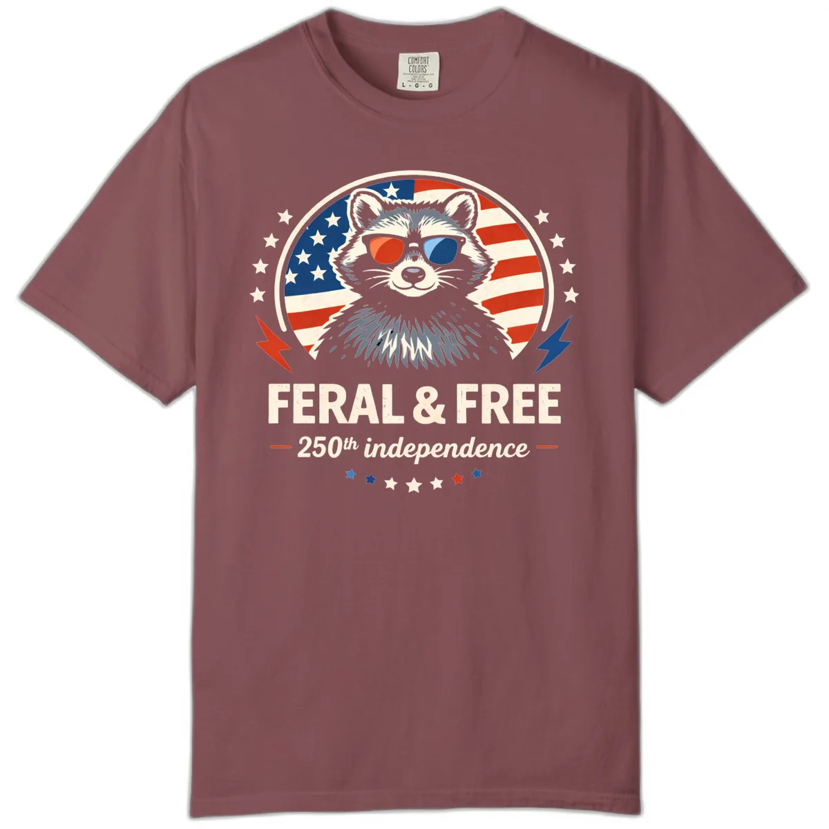 Feral & Free Raccoon 250th Independence Comfort Color in Brick