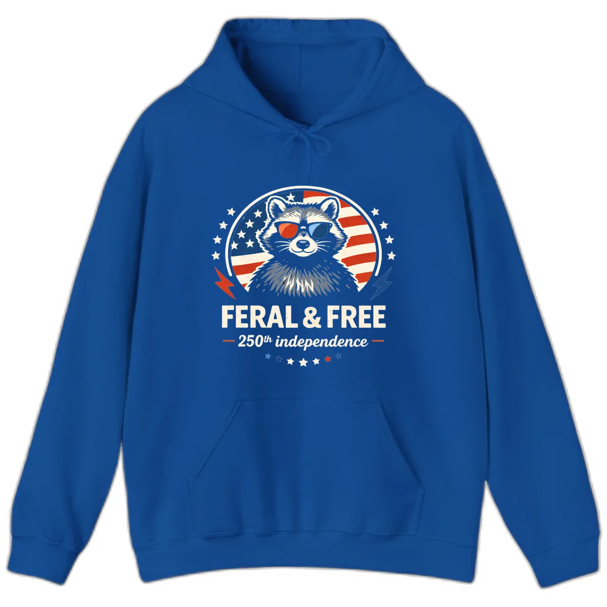 Feral & Free Raccoon 250th Independence Hoodie in Royal