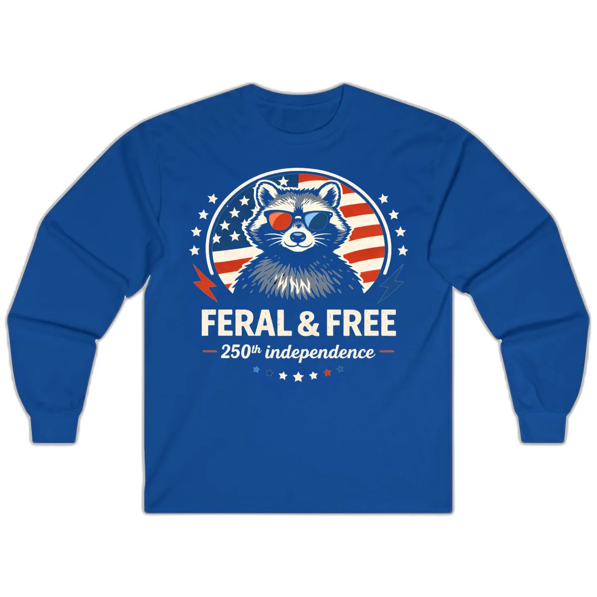 Feral & Free Raccoon 250th Independence Long Sleeve in Royal