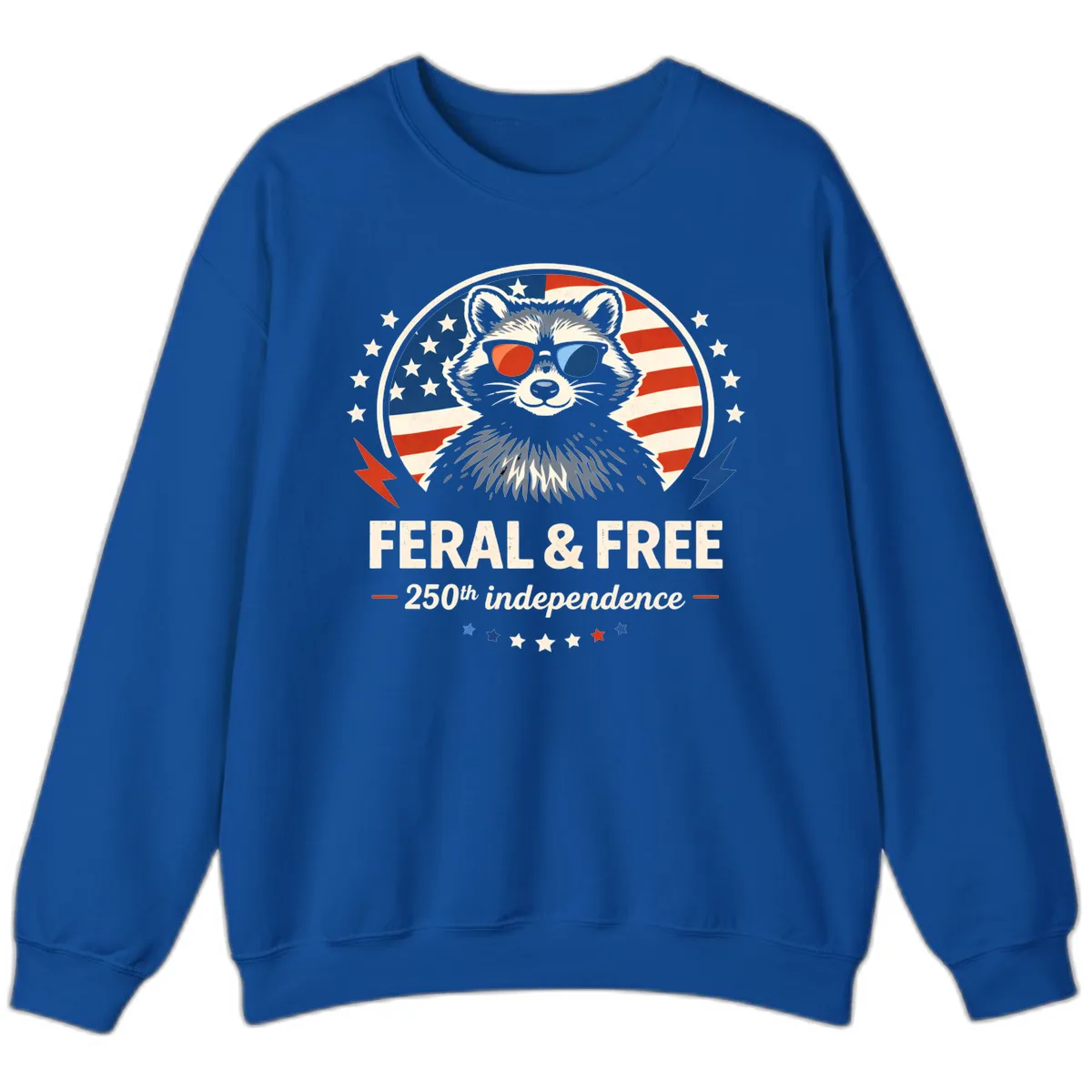 Feral & Free Raccoon 250th Independence Sweatshirt in Royal