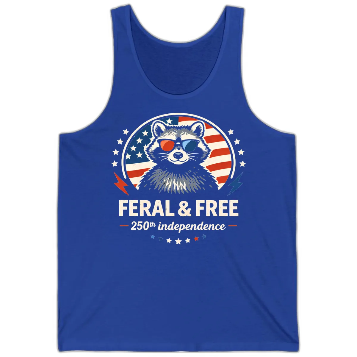 Feral & Free Raccoon 250th Independence Tank in True Royal