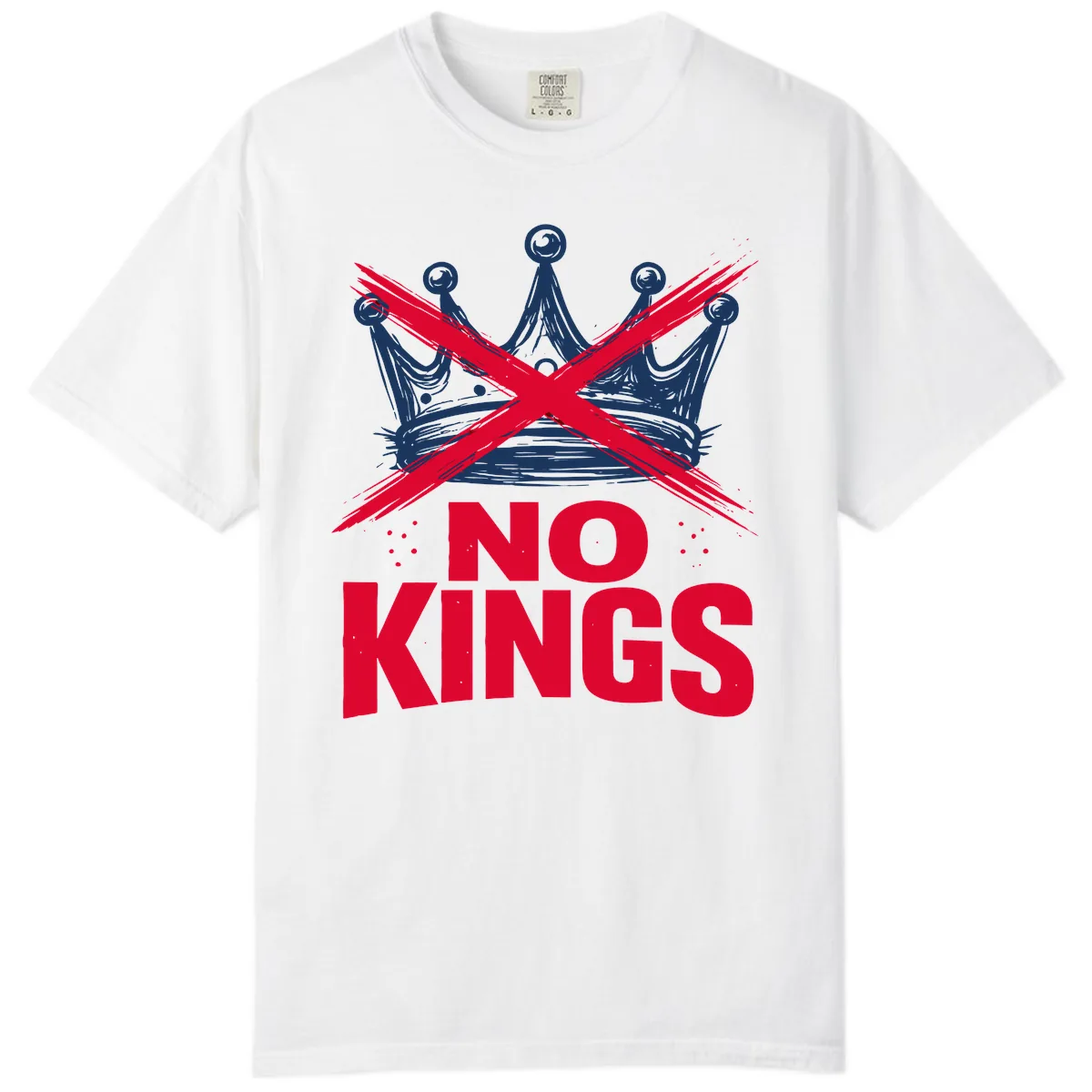 No Kings Crown Rebellion Graphic Comfort Color in White