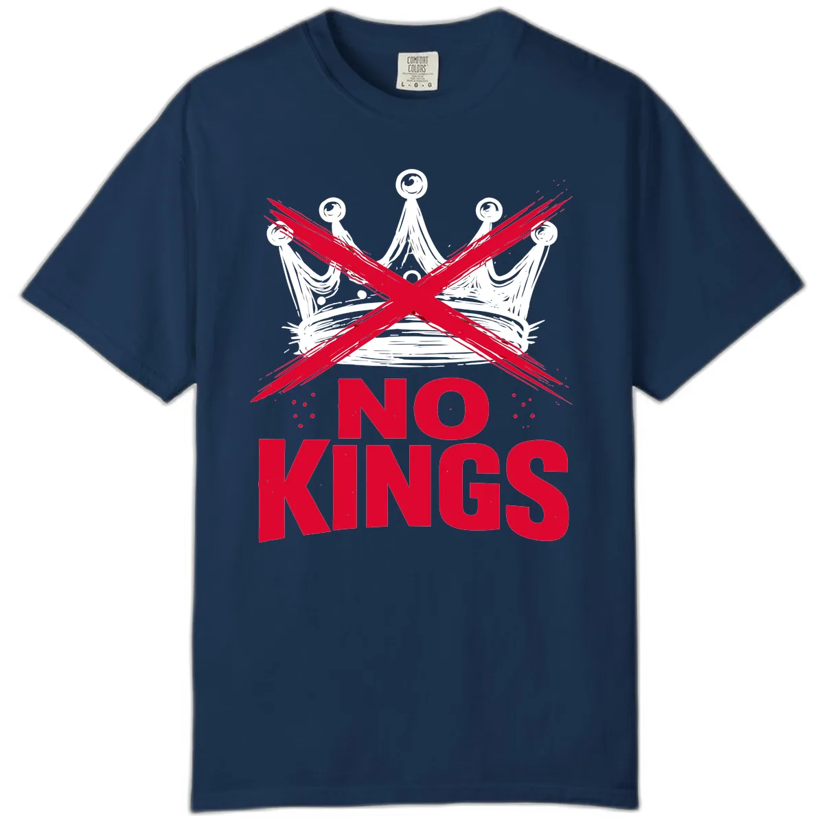 No Kings Crown Rebellion Graphic Comfort Color in Navy