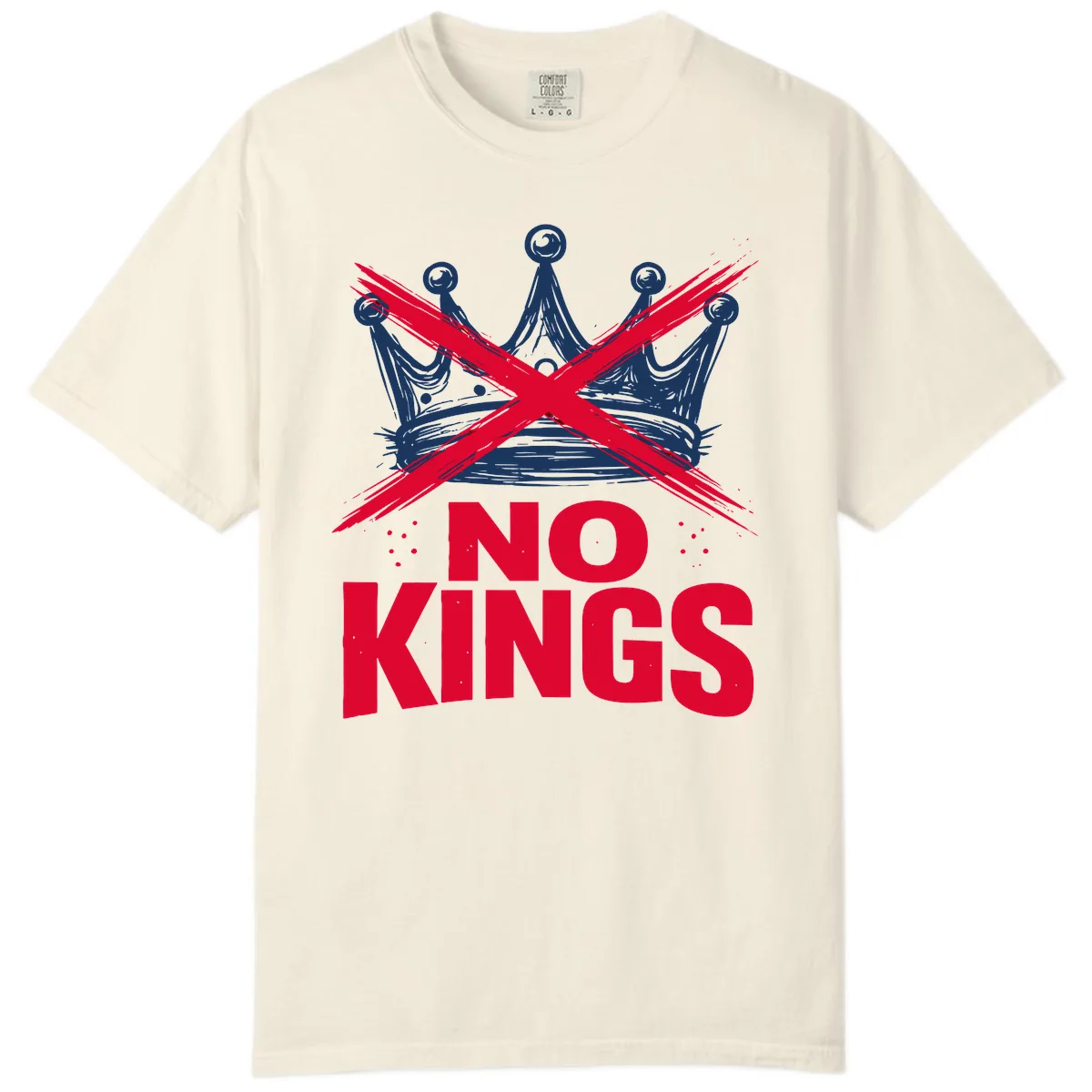 No Kings Crown Rebellion Graphic Comfort Color in Ivory